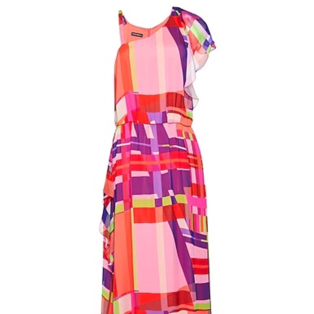 NWT- Emporio Armani Mulberry Silk Dress- Fun/ abstract Print- Size 10/46-Party
